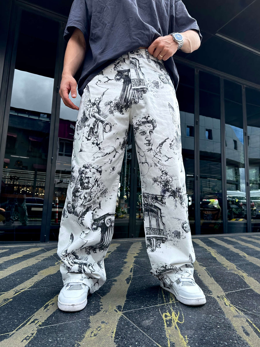 Fundayz David Desenli Baggy Jean Pantolon