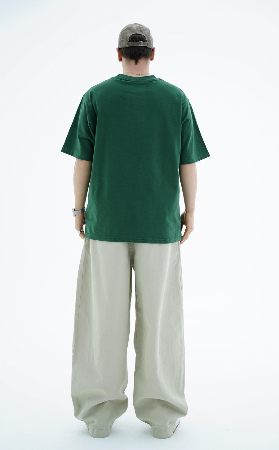 Nakışlı Yeşil Oversize Tshirt CT01 25CY062