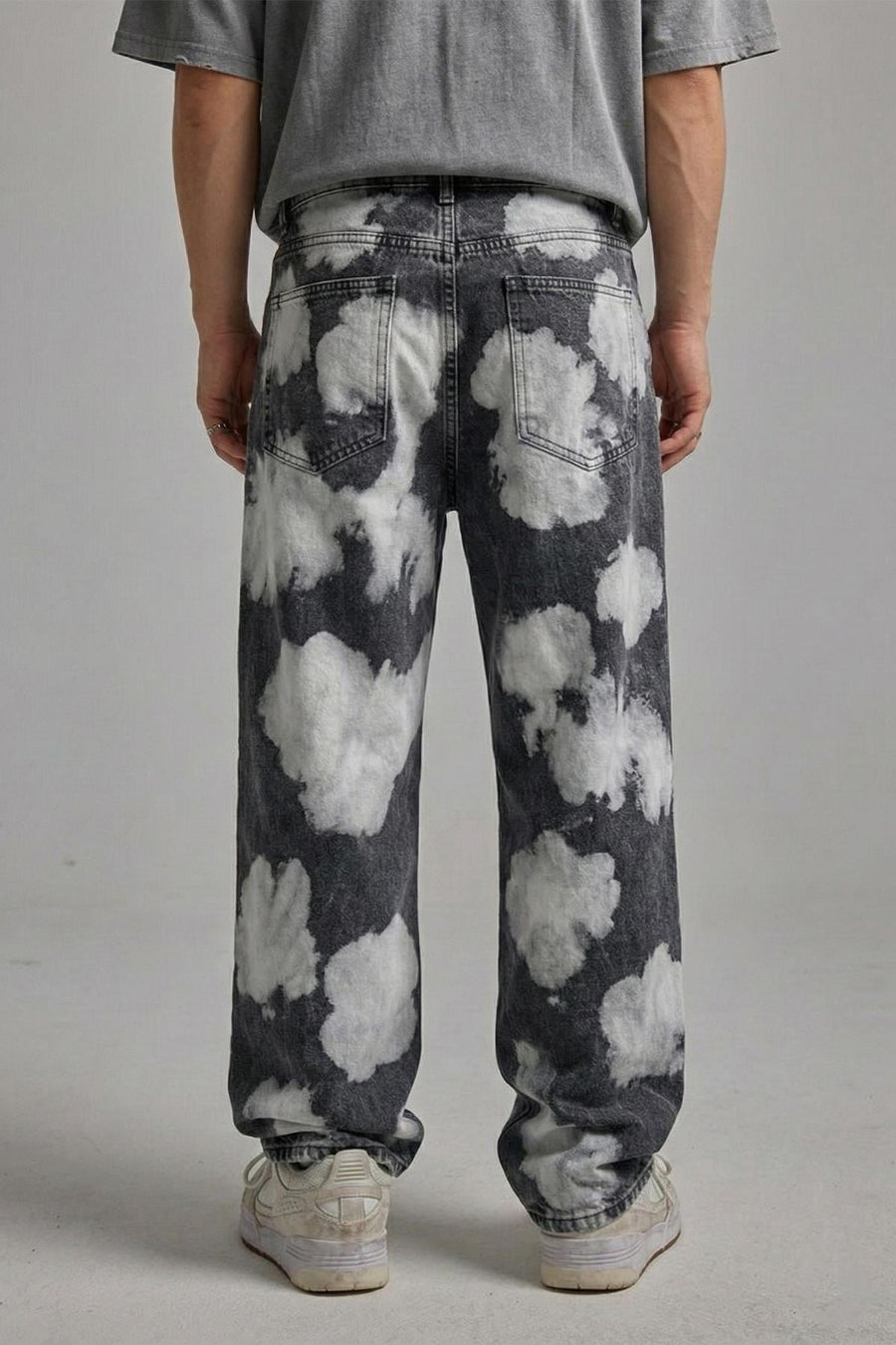 Acid Wash Gri Dar Paça Jean Pantolon
