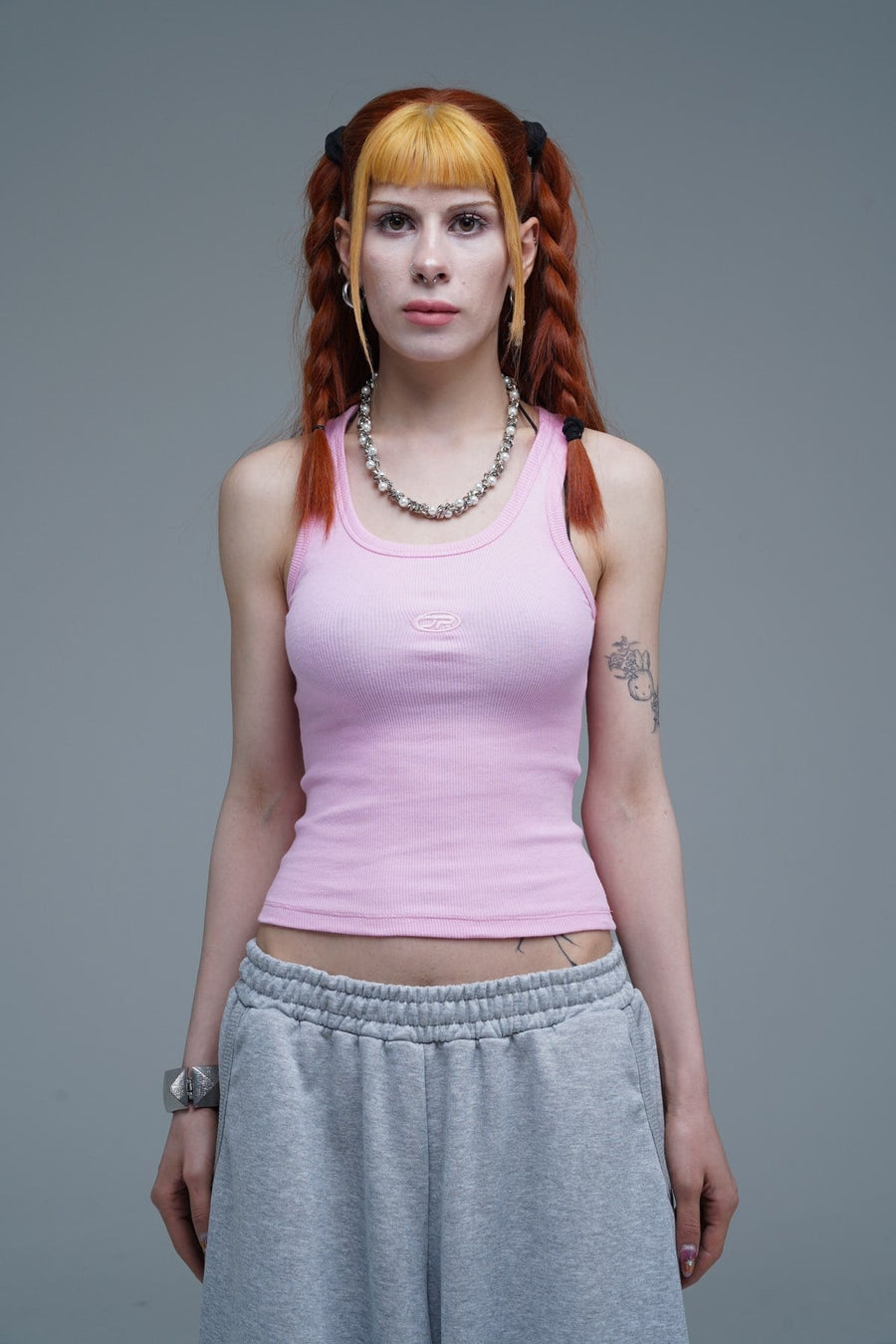 JR Logo Baby Pink Kadın Atlet