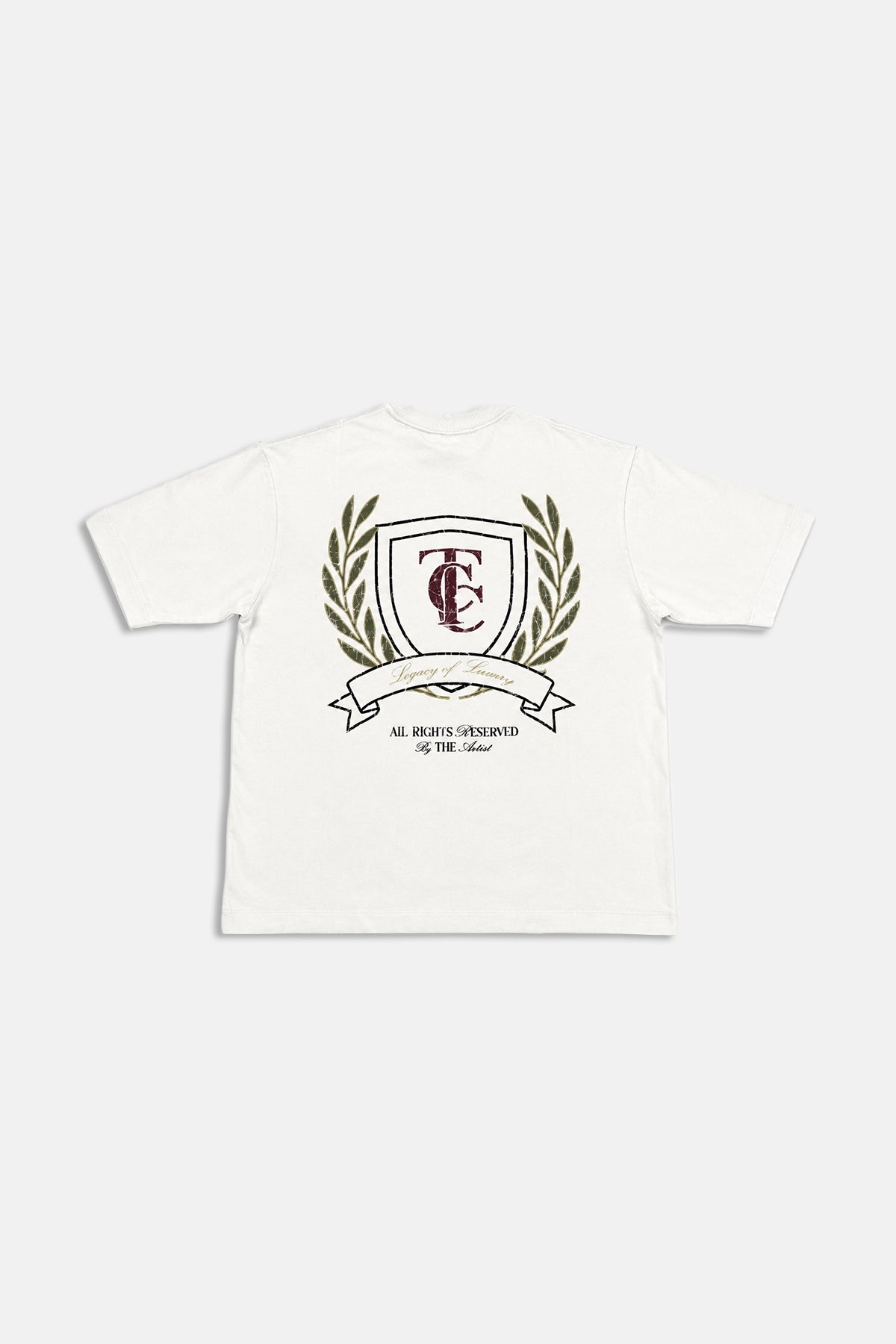 TCC Baskılı Bej Oversize Tshirt