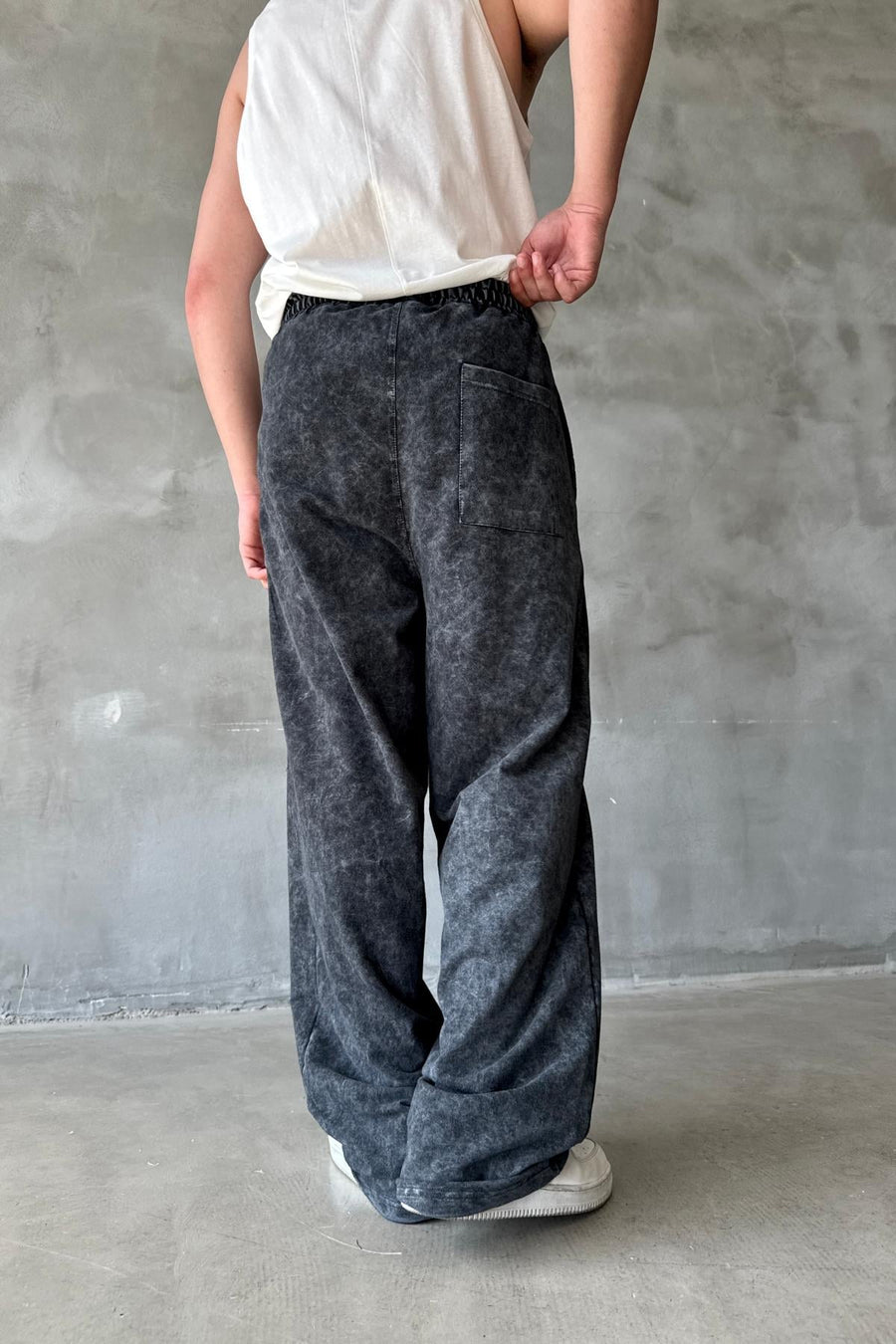 Acid Wash Siyah Baggy Eşofman Altı JC01 25Y202