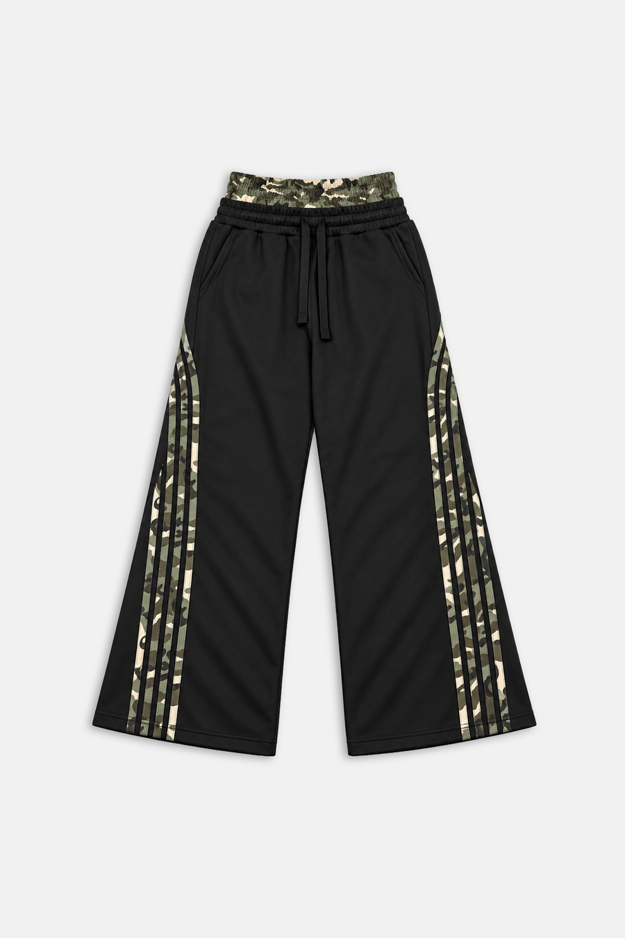 Camo Şerit Detay Siyah Baggy Eşofman MHL01