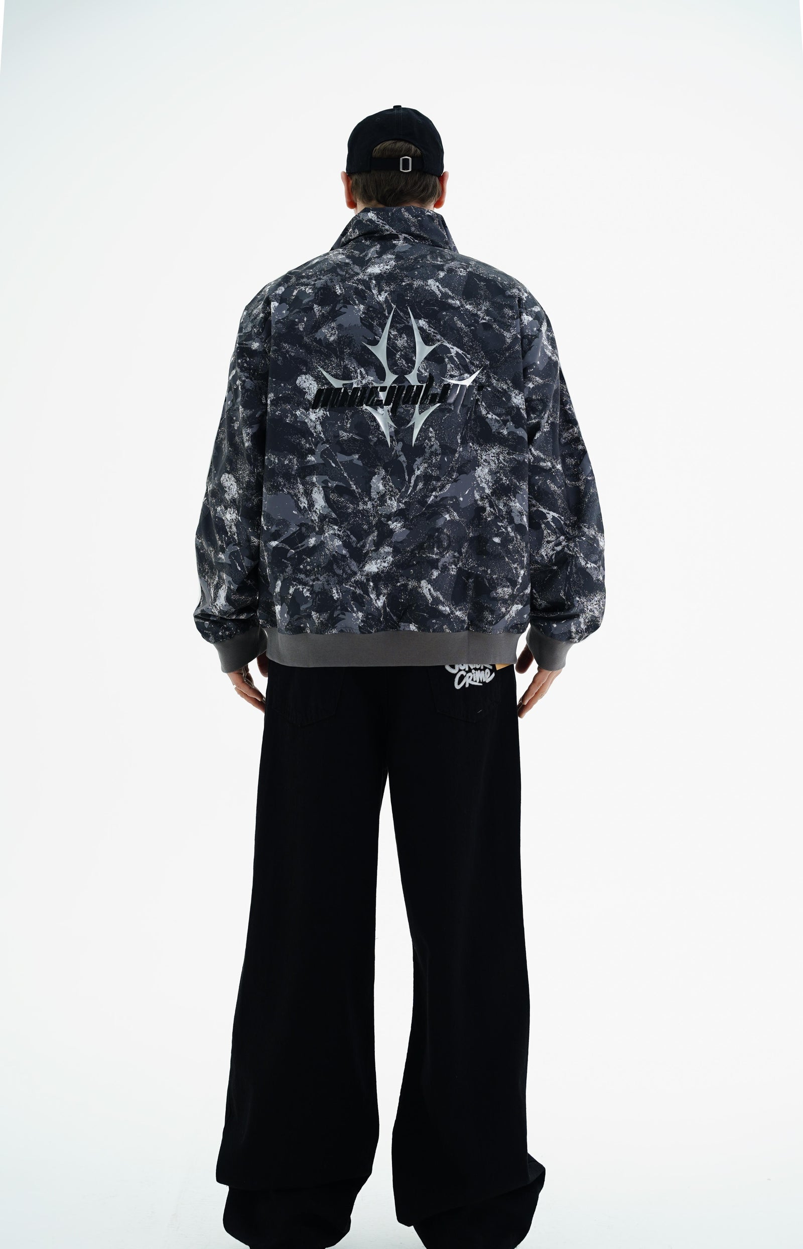 Camo Desen Siyah Zipper Sweatshirt JC01 26K184