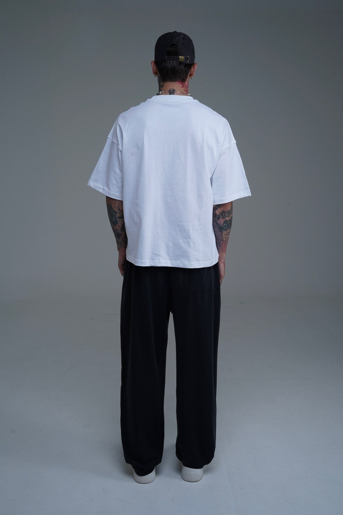 JR Logo Beyaz Boxy Fit Oversize Tshirt