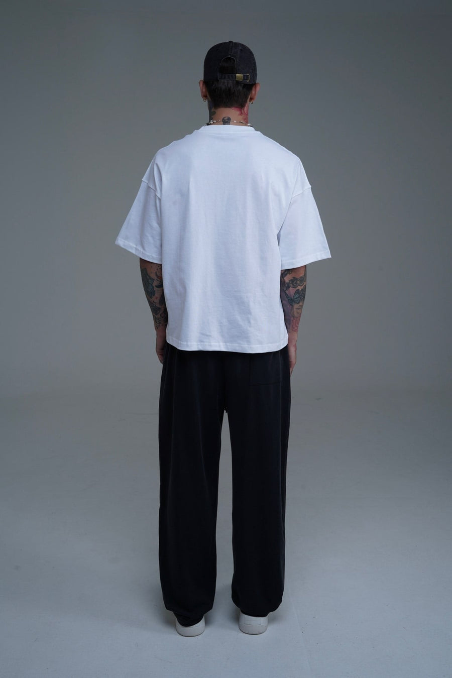 JR Logo Beyaz Boxy Fit Oversize Tshirt