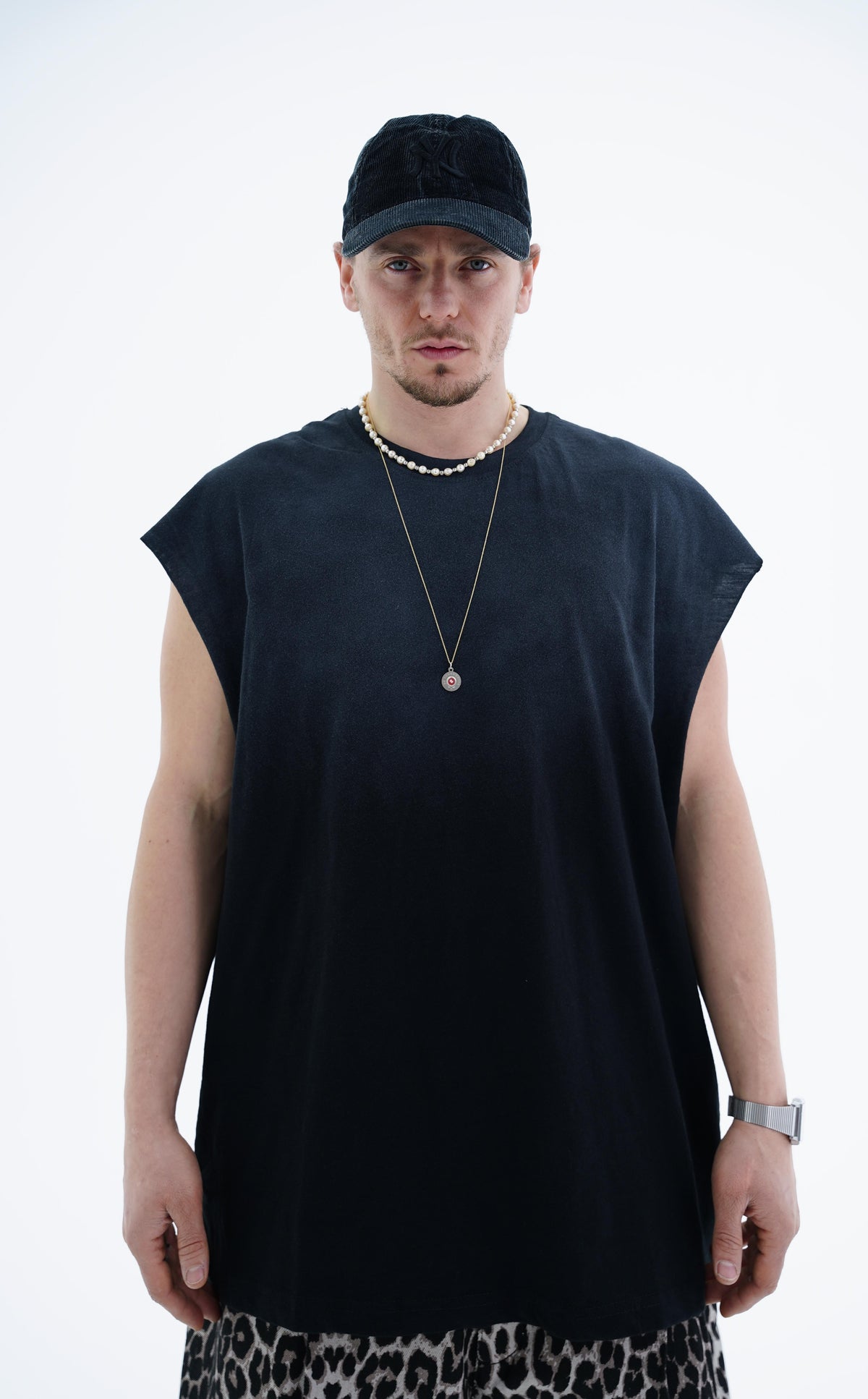 Yıkama Efektli Siyah Oversize Atlet CT01 MRT1754