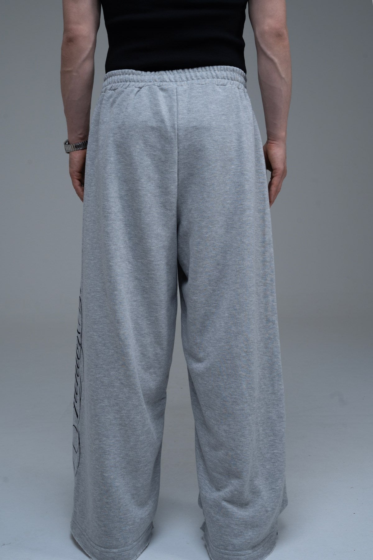 JR Signature Baskılı Gri Baggy Eşofman