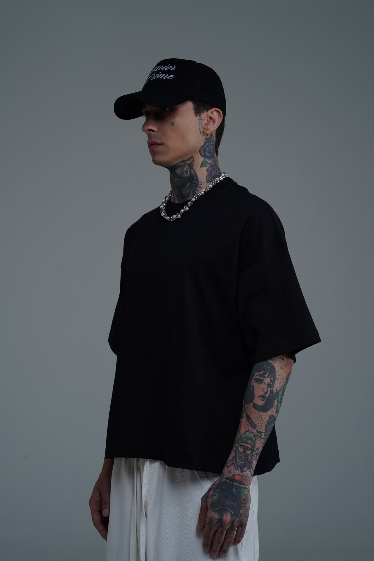 JR Siyah Boxy Fit Basic Oversize Tshirt