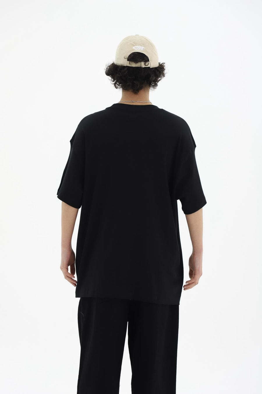 Girls Baskılı Siyah Oversize Tshirt CT01 26CY011