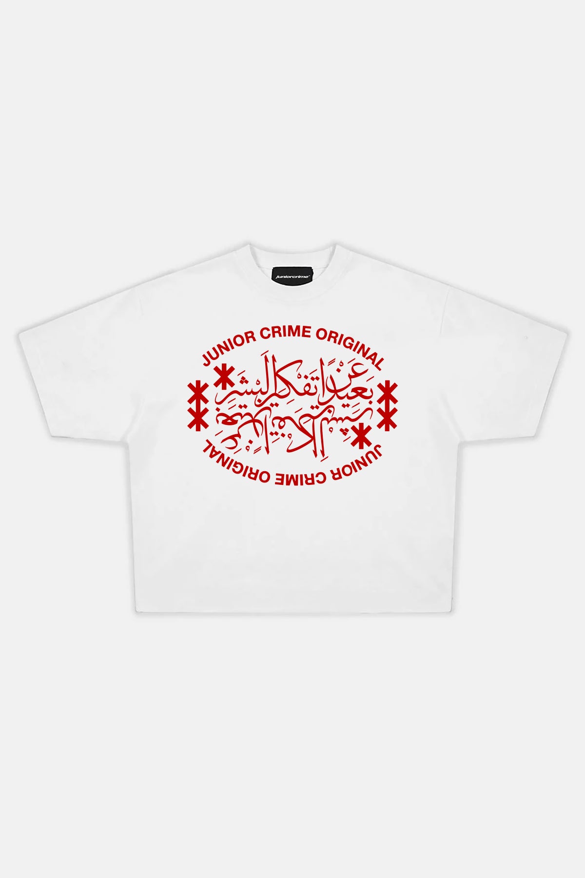 JR Red Original Baskılı Beyaz Boxy Fit Tshirt