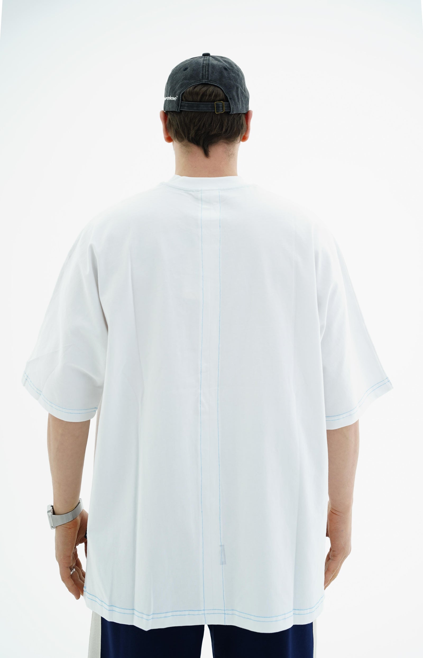 Puzzle Baskılı Beyaz Oversize Tshirt JC01 24Y262