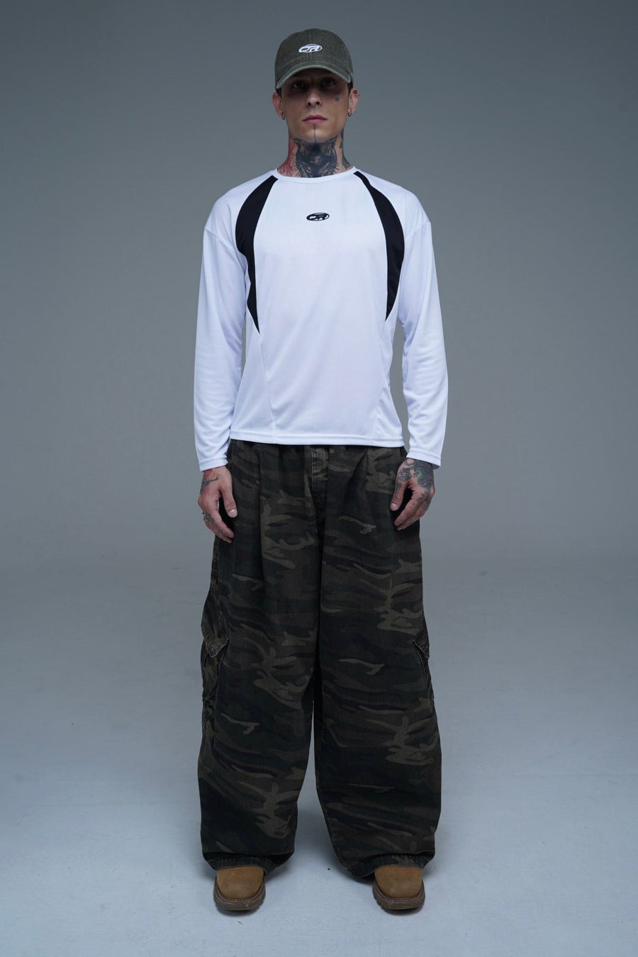 JR Camo Desen Low Waist Baggy Pantolon
