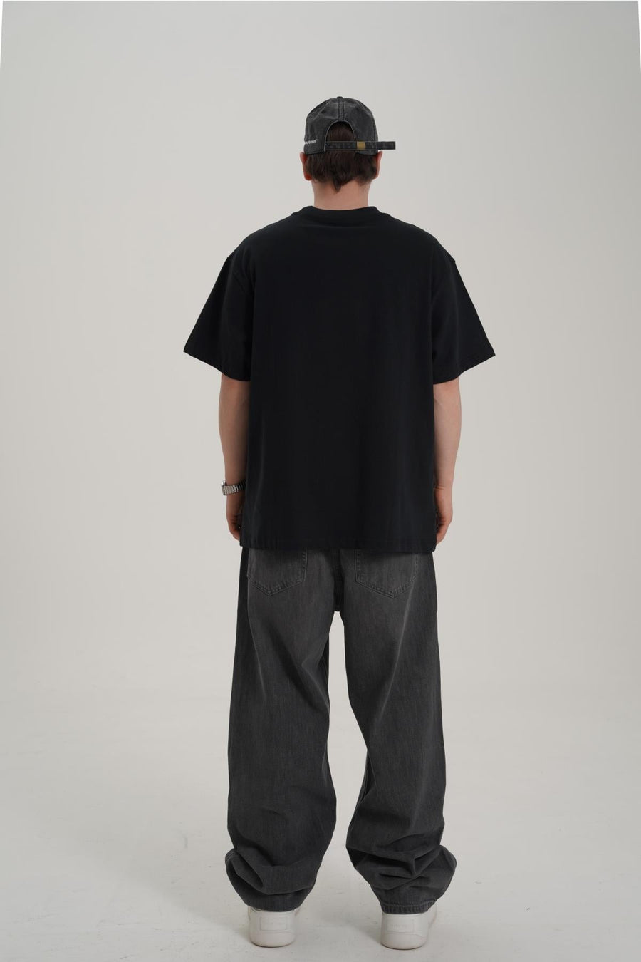 Face Baskılı Siyah Oversize Tshirt CT01 MRT26010/1