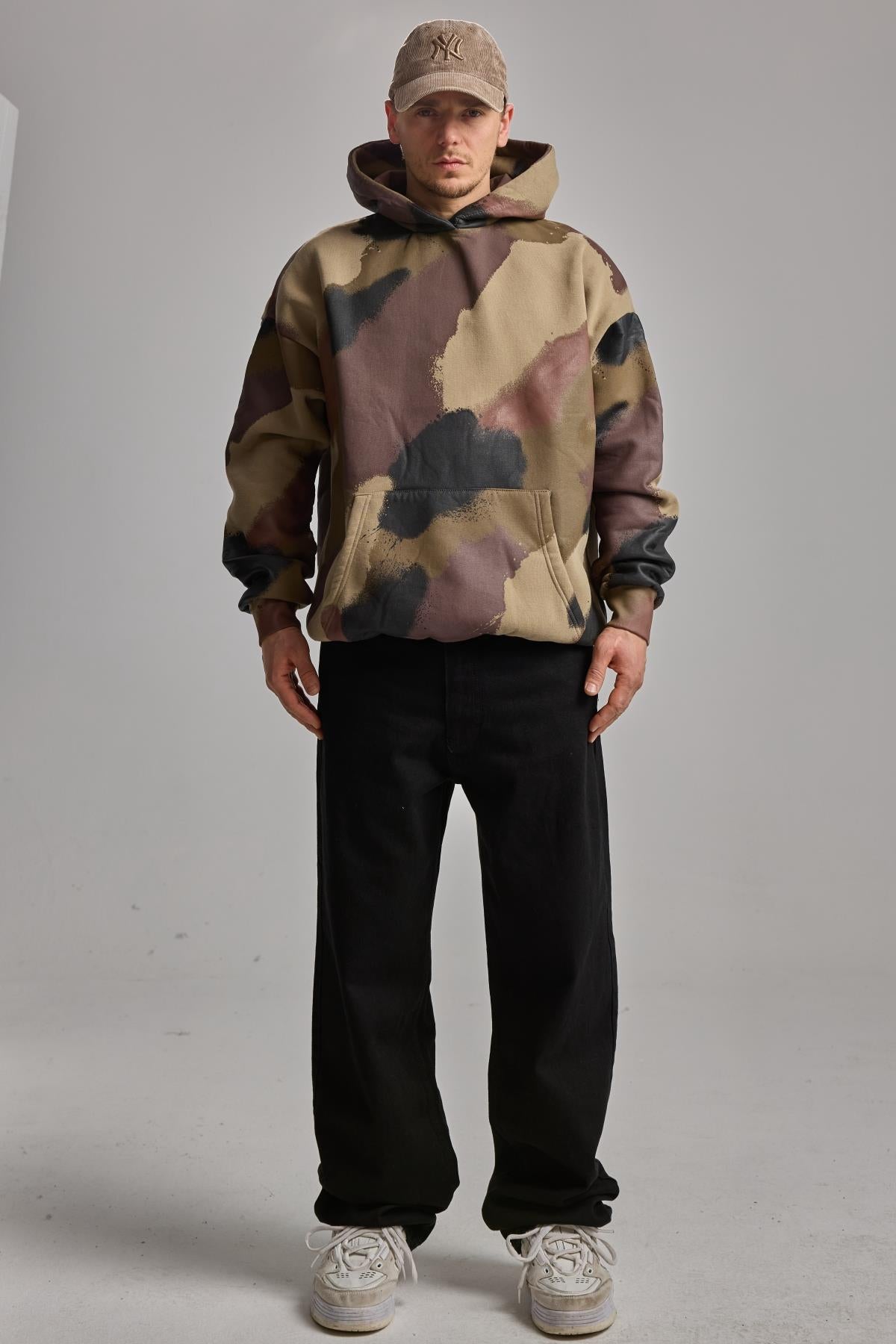 Haki Kamuflaj Desenli Oversize Sweat 25CK020