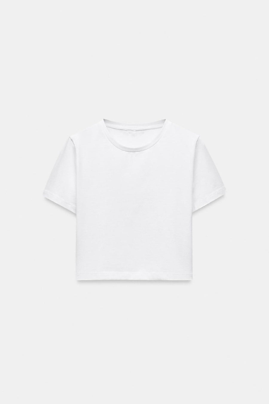 Beyaz Basic Kadın Crop Top