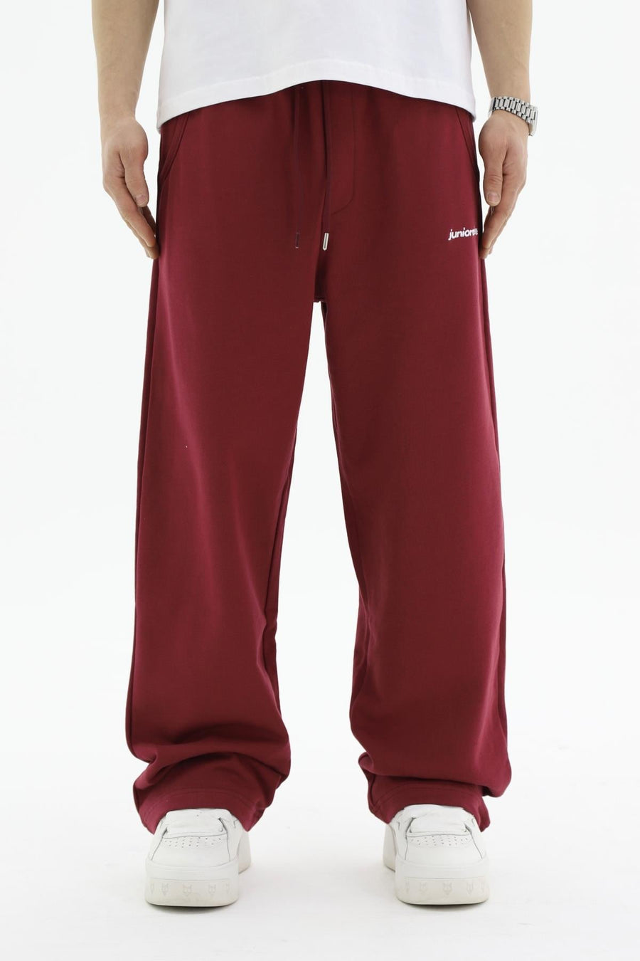 JR Diagonal Kumaş Bordo Baggy Eşofman