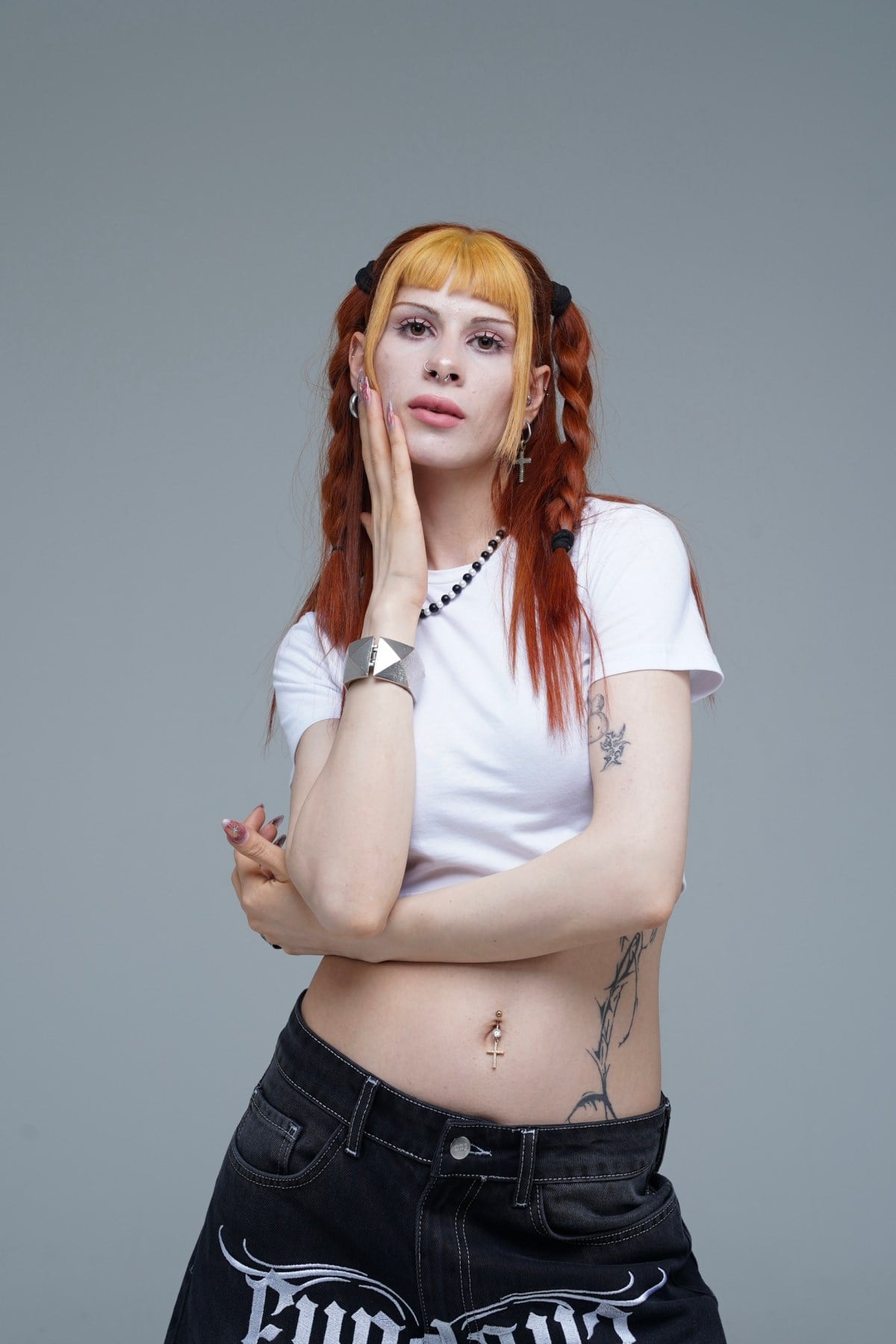 Beyaz Basic Kadın Crop Top