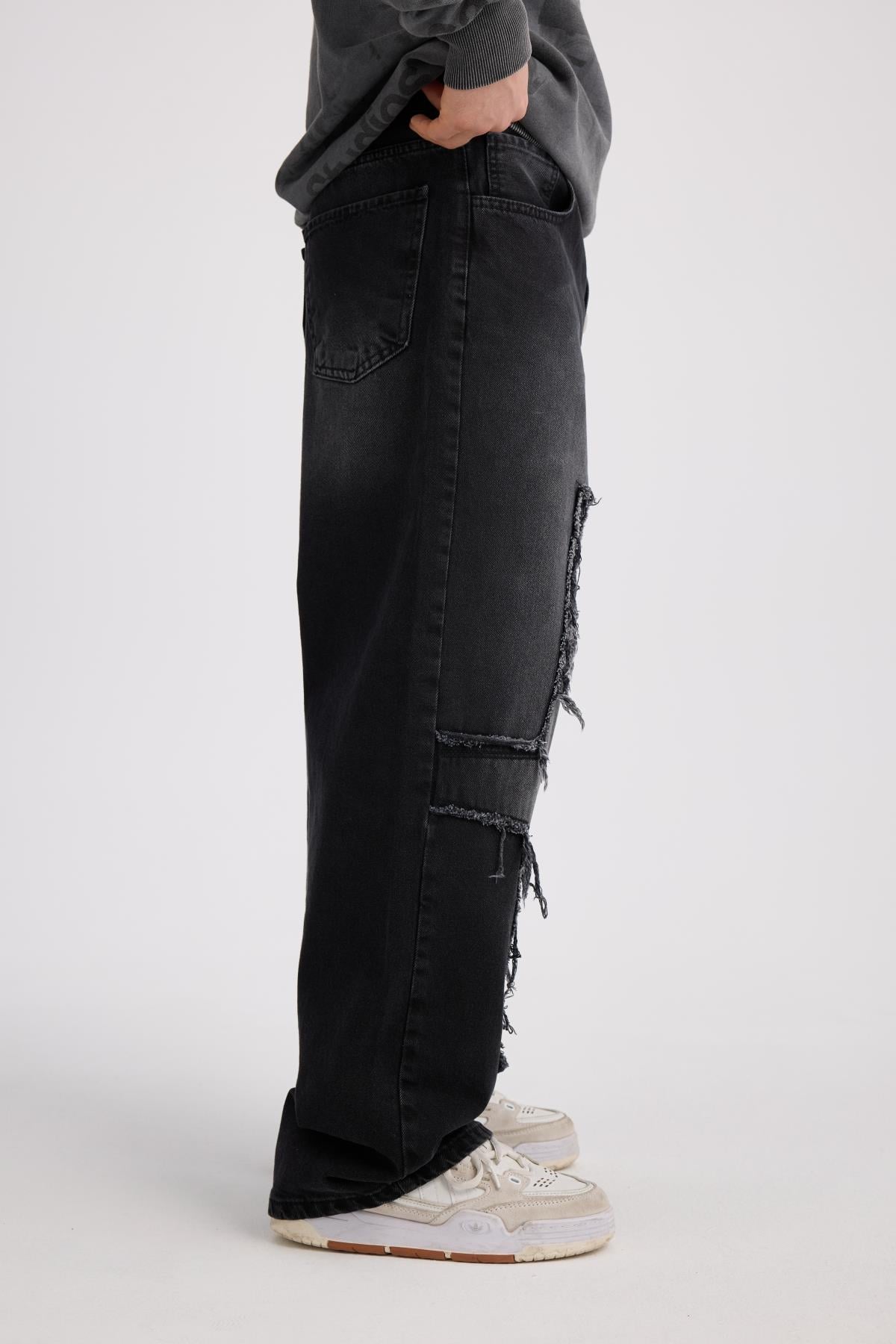 JR Yıldız Patch Detay Füme Jean Pantolon