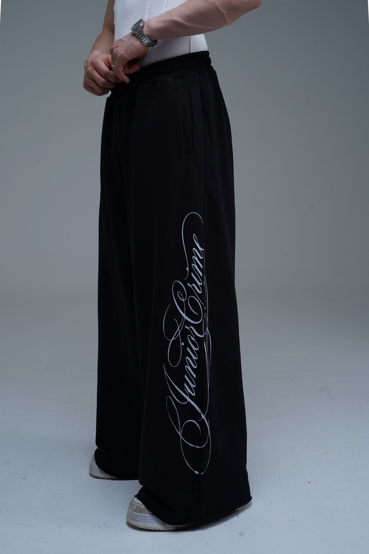 JR Signature Baskılı Siyah Baggy Eşofman