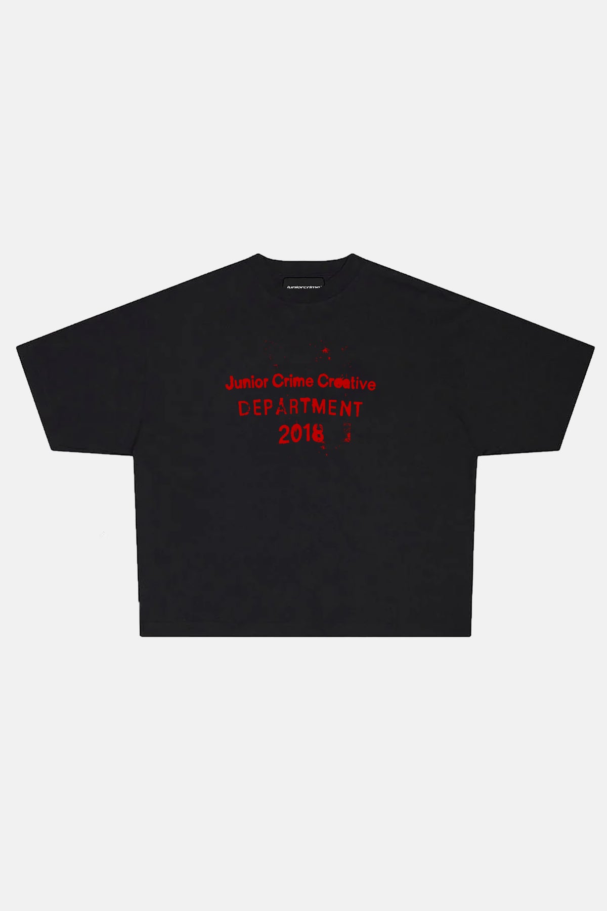 JR Red Creative Baskılı Siyah Boxy Fit Tshirt