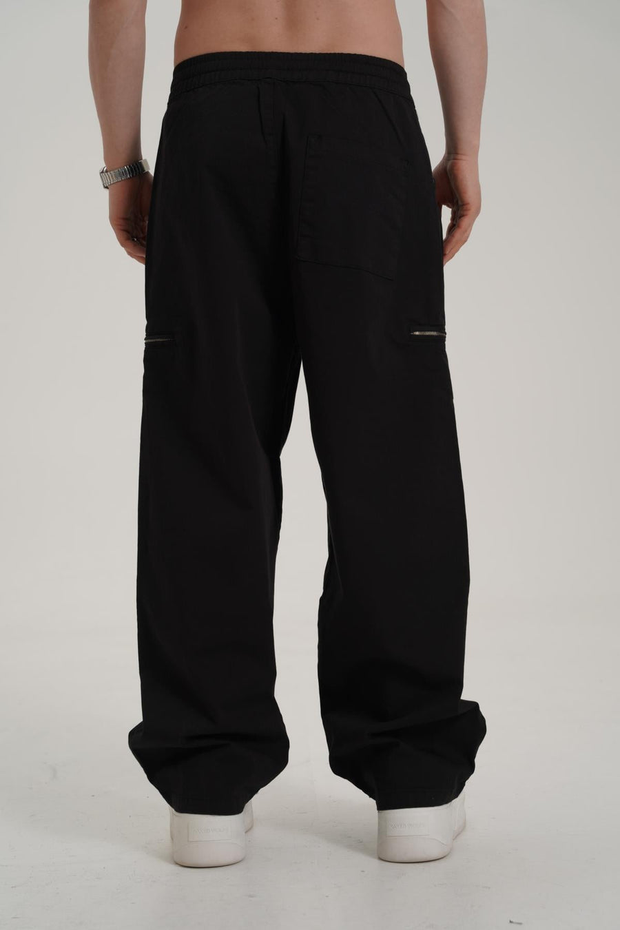 Fermuar Detay Siyah Baggy Pantolon CT01 6358