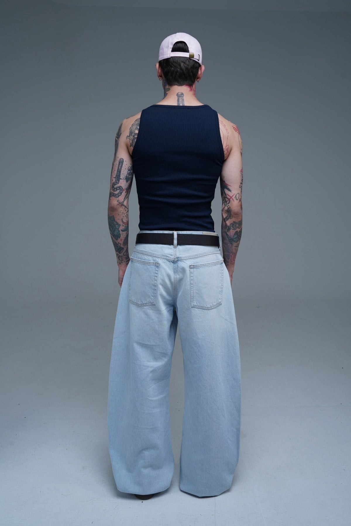 Açık Mavi Barrel Fit Baggy Jean Pantolon