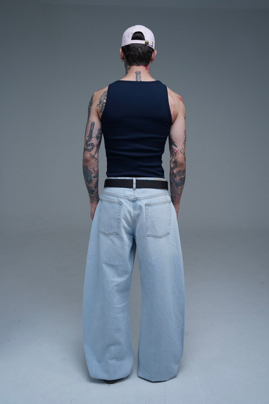 Açık Mavi Barrel Fit Baggy Jean Pantolon