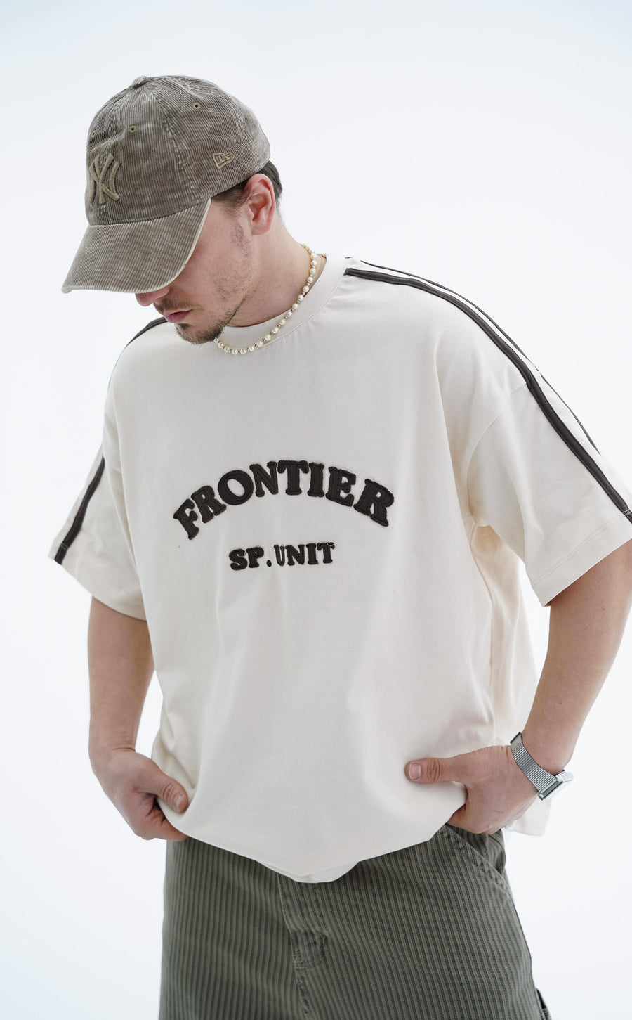 Frontier Patch Detay Kemik Oversize Tshirt JC01 26Y125