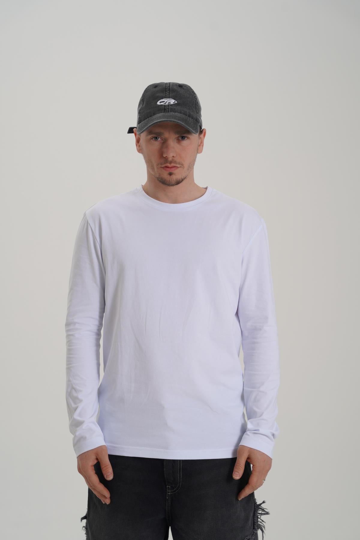Basic Beyaz Fit İnce Kumaş Longsleeve CT01 24CY122