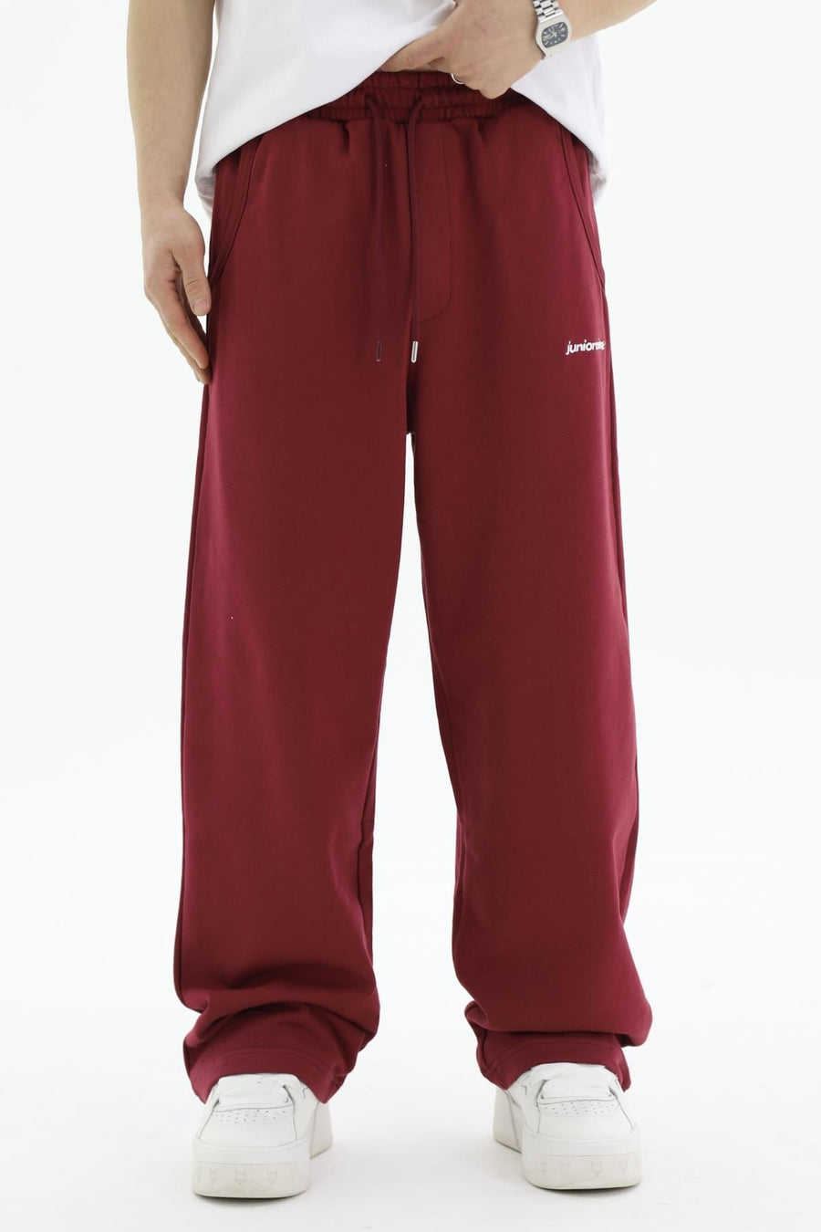 JR Diagonal Kumaş Bordo Baggy Eşofman