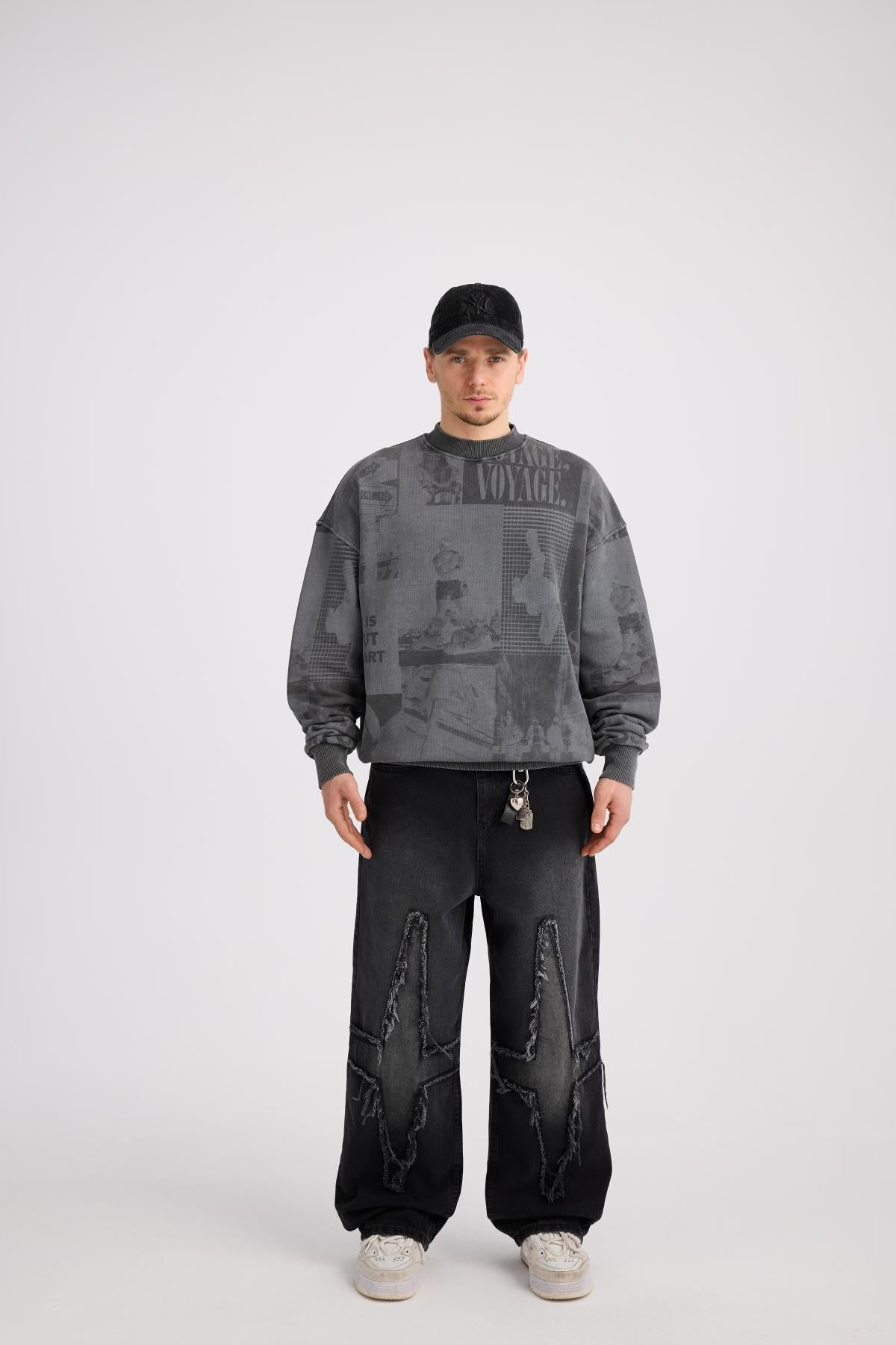 JR Yıldız Patch Detay Füme Jean Pantolon