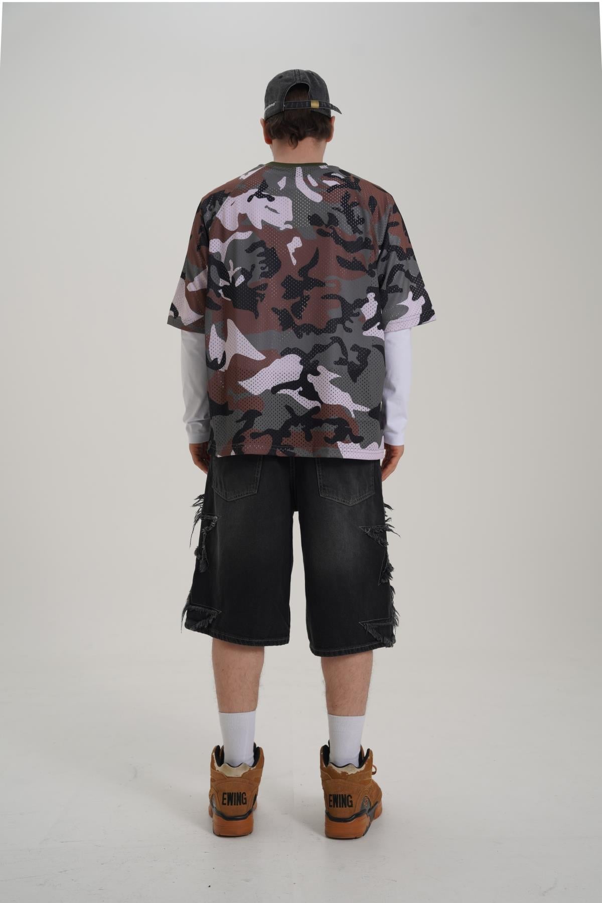 Baskılı Oversize Kamuflaj Forma Tshirt PM01 26Y264