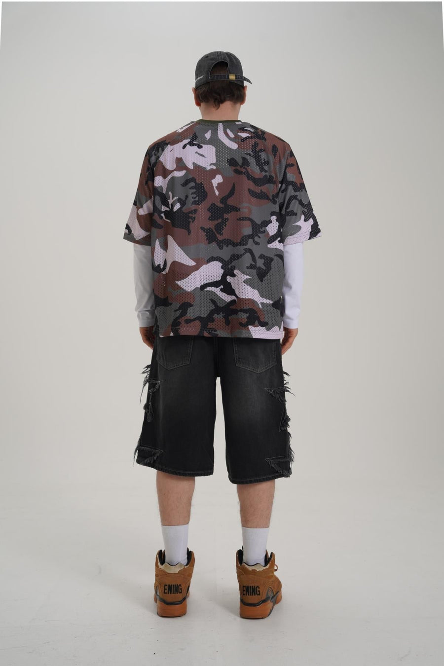 Baskılı Oversize Kamuflaj Forma Tshirt PM01 26Y264