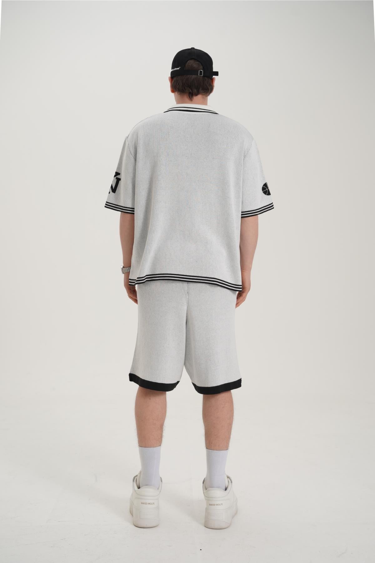 Sonny Desenli Triko Kumaş Siyah Oversize Tshirt