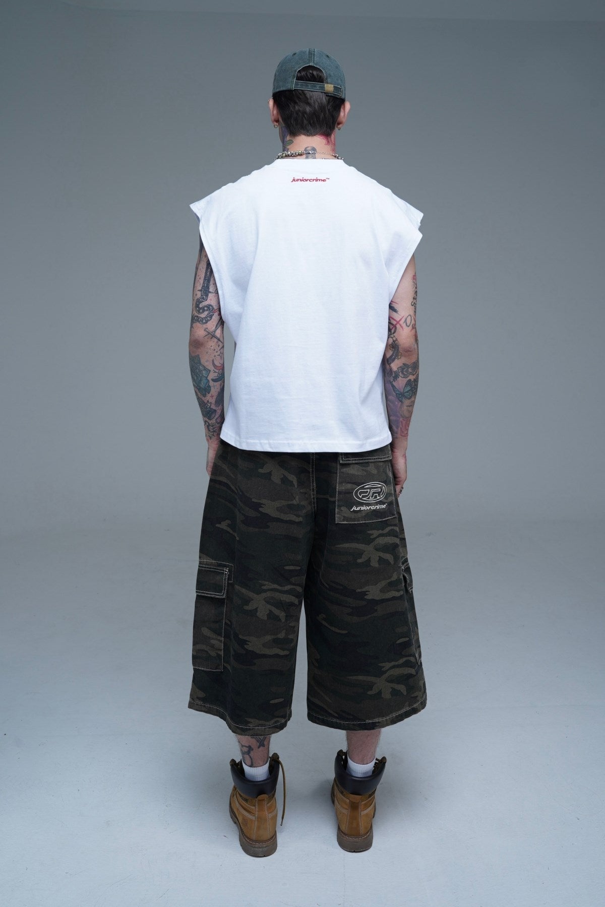 JR Boxy Fit Kolsuz Beyaz Oversize Tshirt