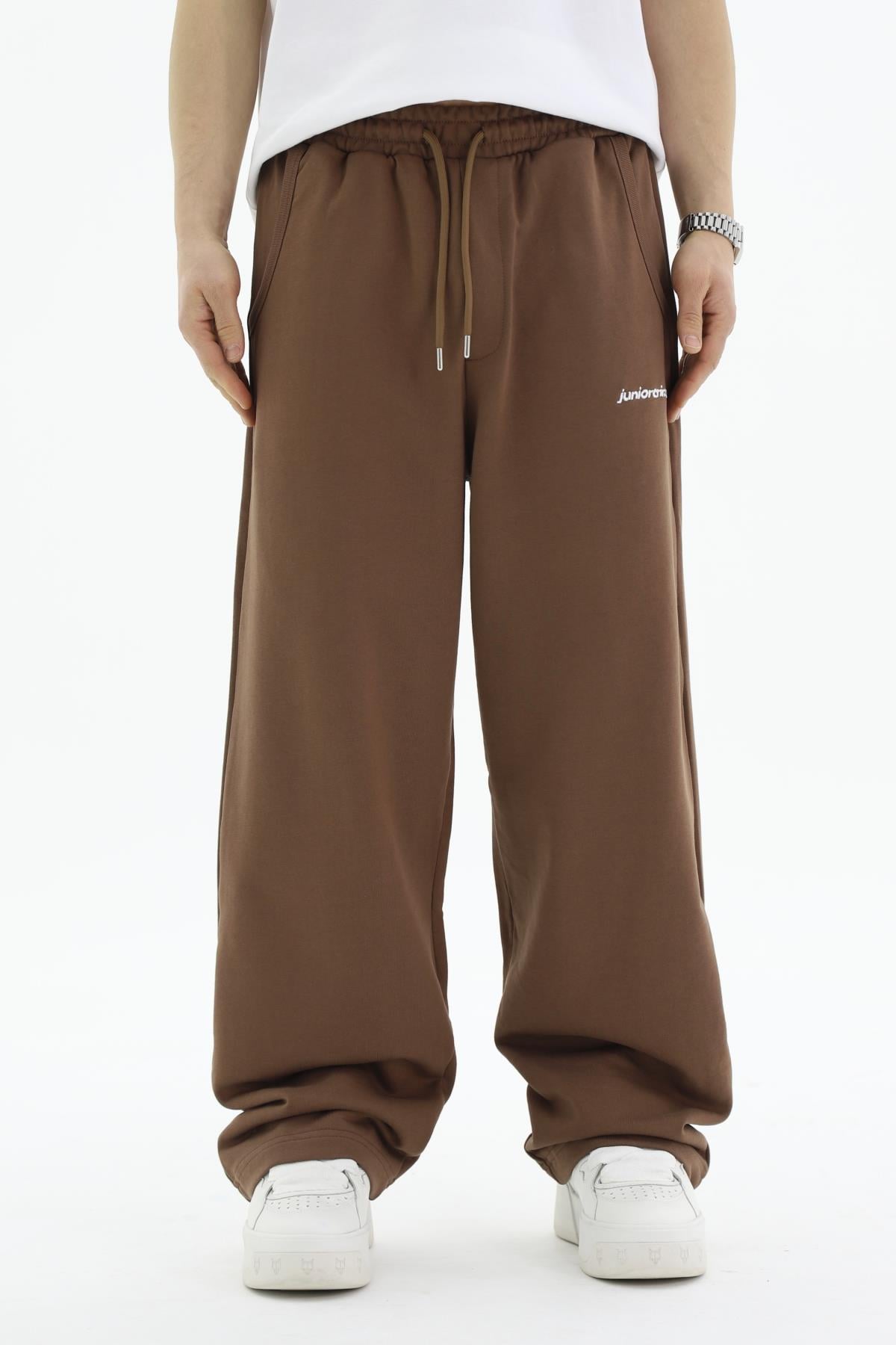 JR Diagonal Kumaş Kahve Baggy Eşofman