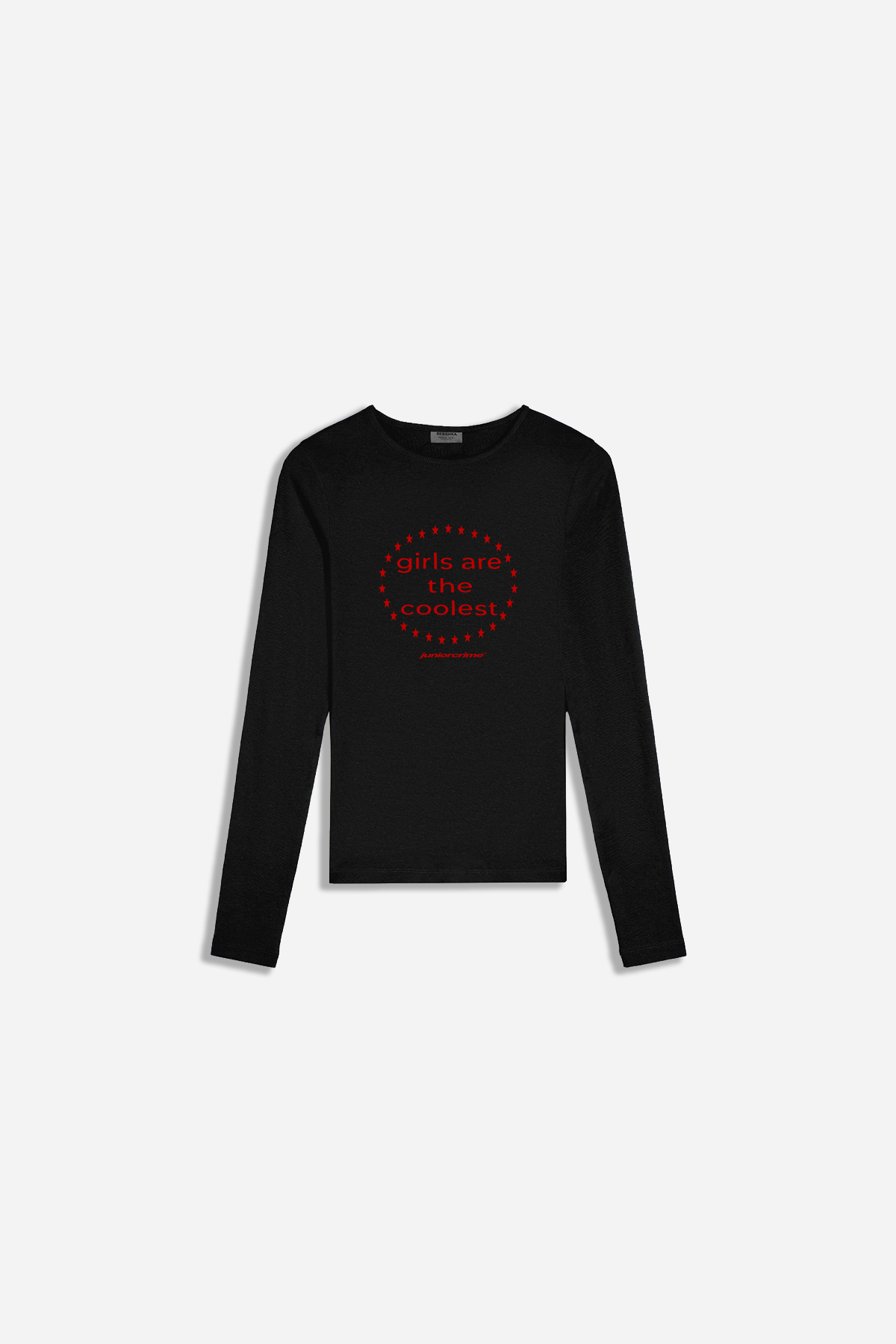 Siyah Uzun Kollu Coolest Baskılı Kadın Fit Tshirt