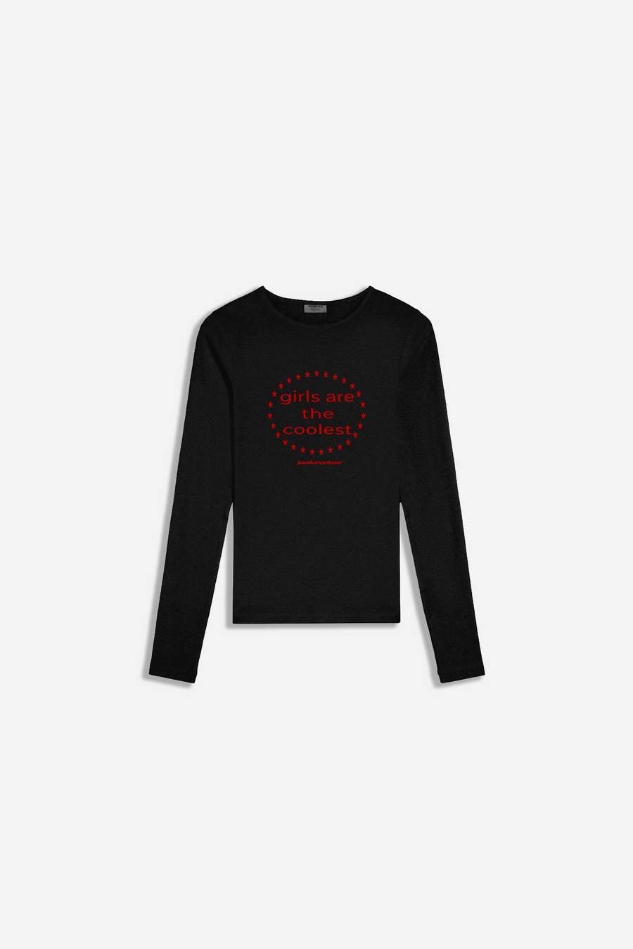 Siyah Uzun Kollu Coolest Baskılı Kadın Fit Tshirt