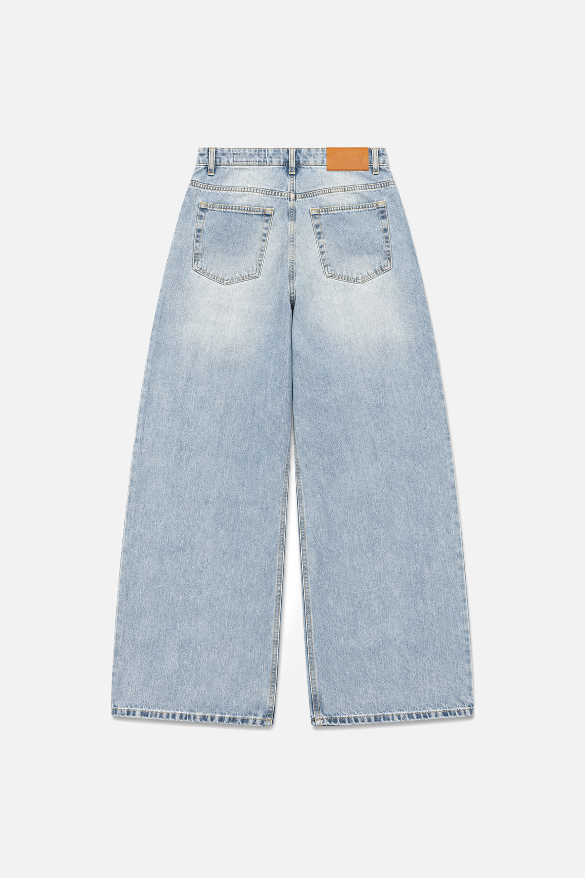 Yıkamalı Mavi Baggy Jean 17279-5