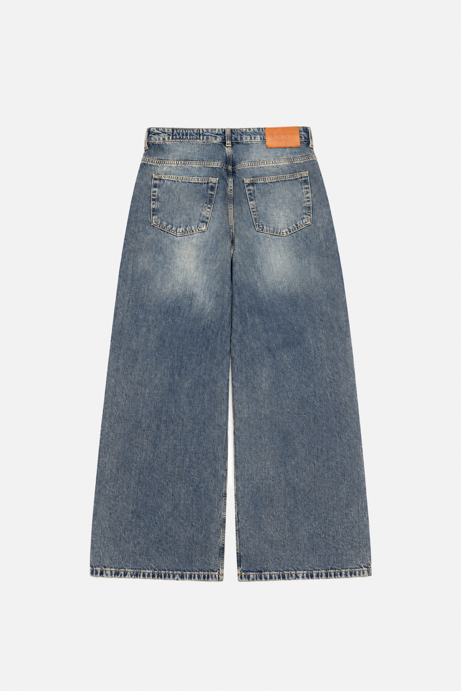 Yıkamalı Mavi Baggy Jean 17398-8