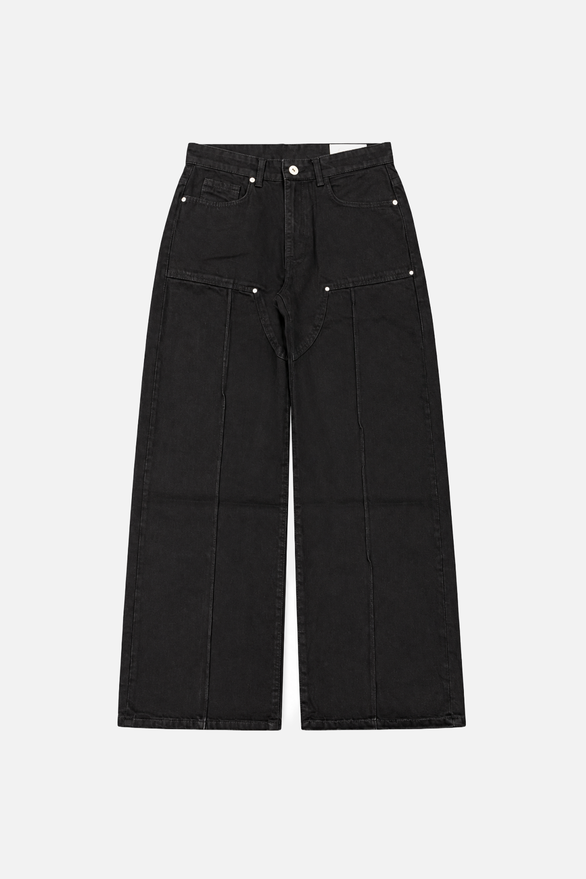 Blok Detay Siyah Baggy Jean 17353
