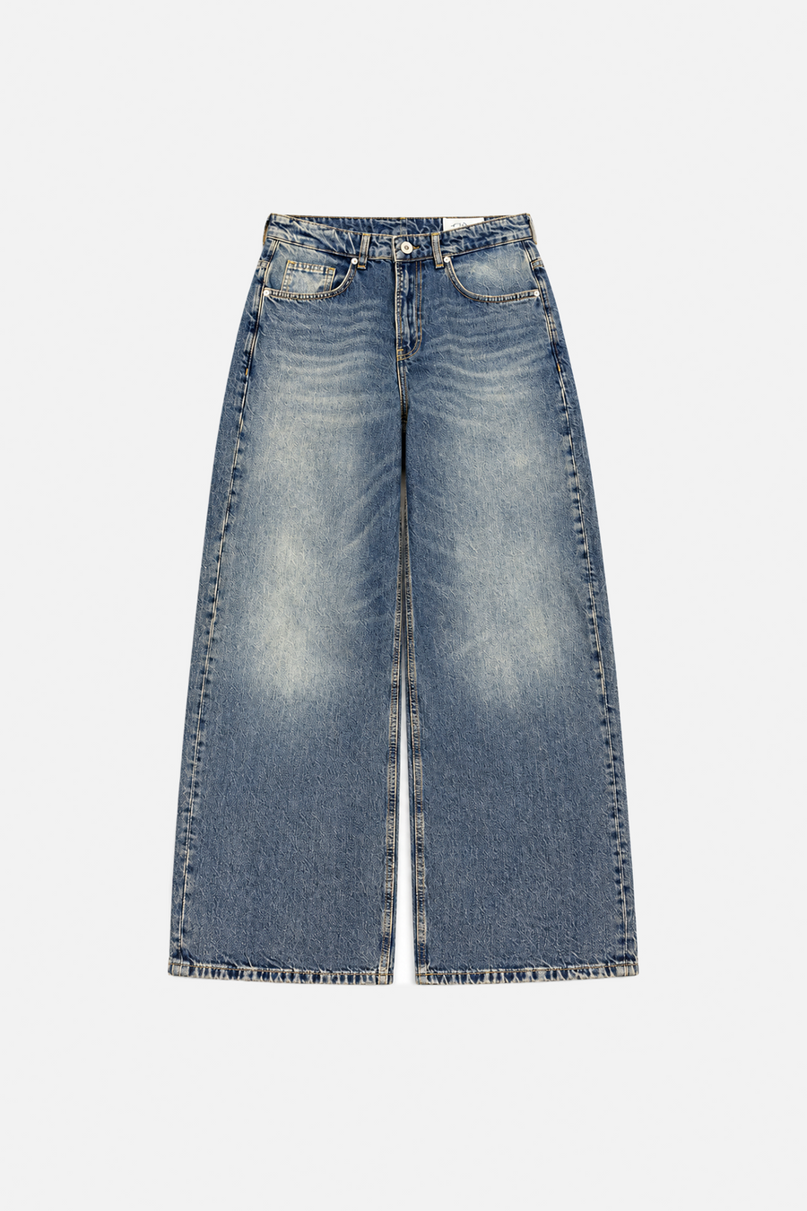 Yıkamalı Mavi Baggy Jean 17398-8