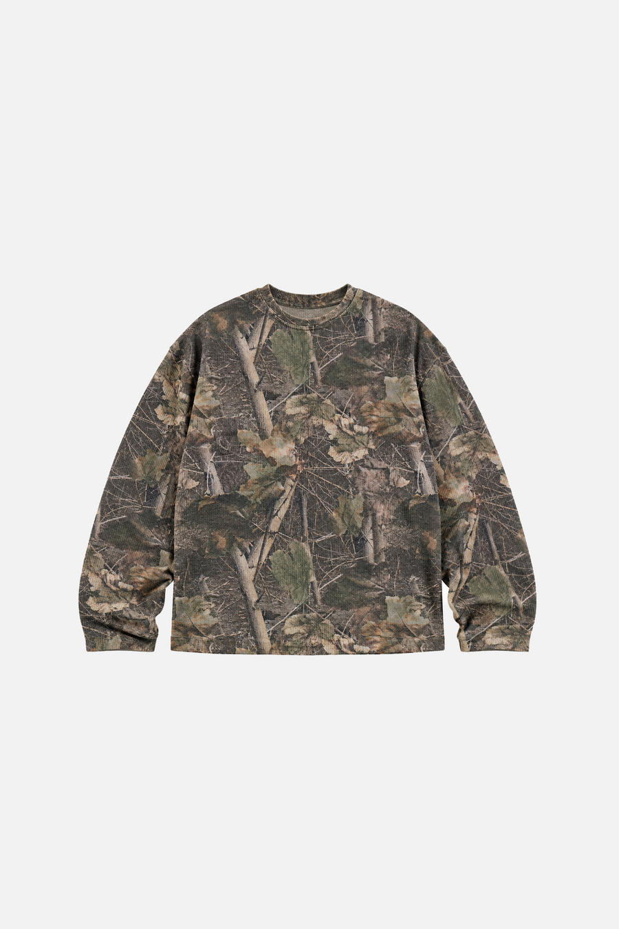 Tree Camo Desenli Waffle Kumaş Oversize Tshirt