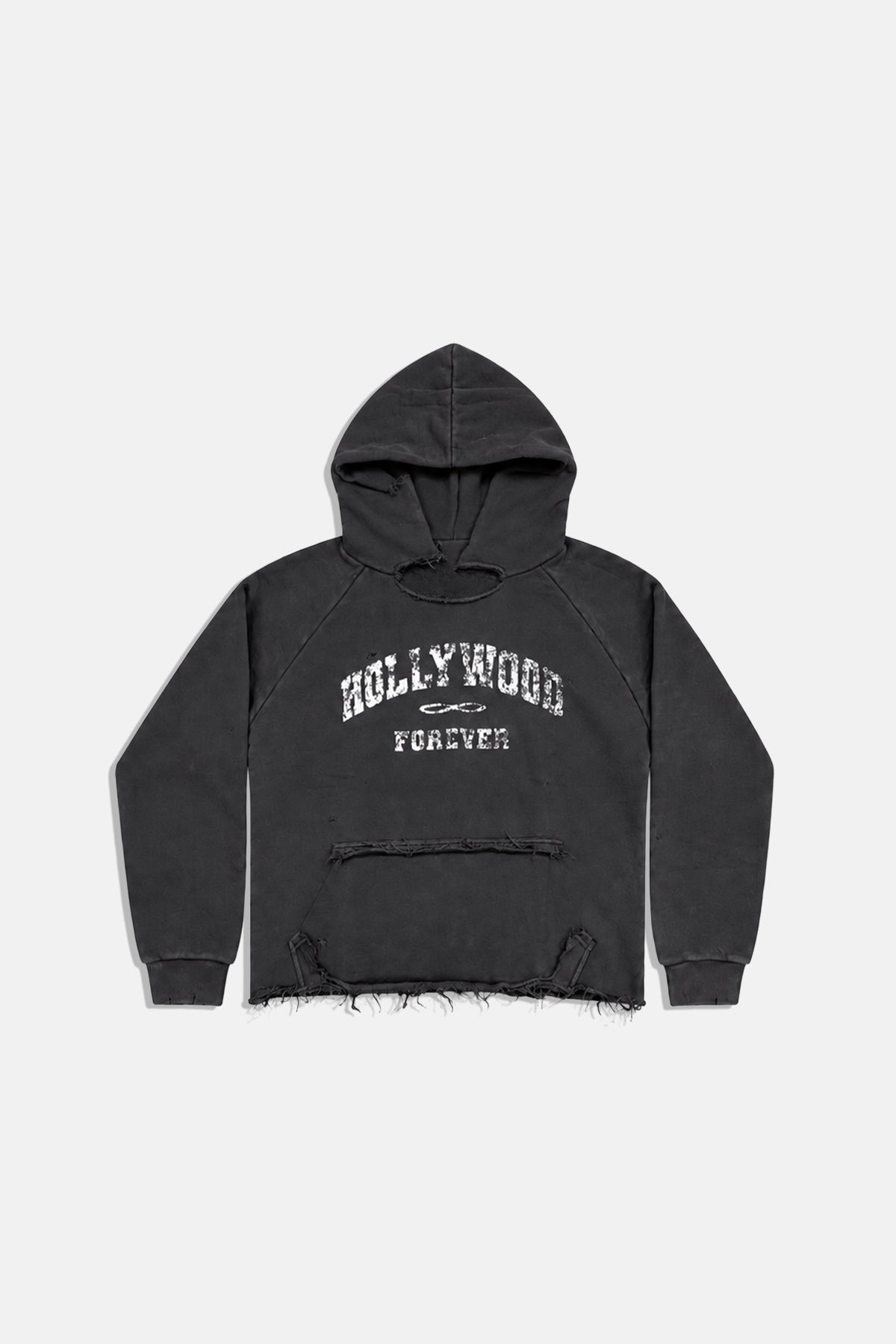 Forever Baskılı Acid Wash Oversize Hoodie
