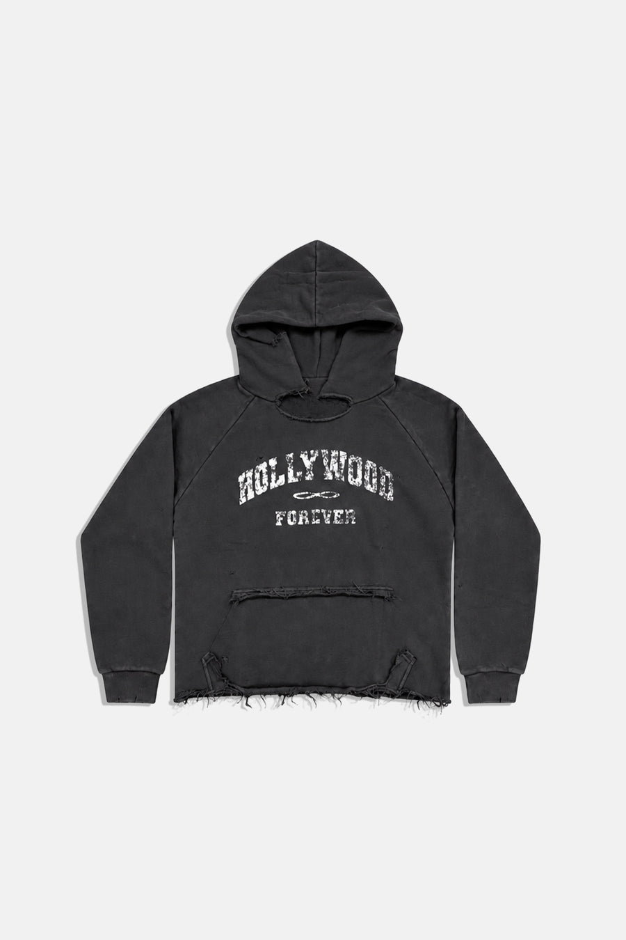 Forever Baskılı Acid Wash Oversize Hoodie