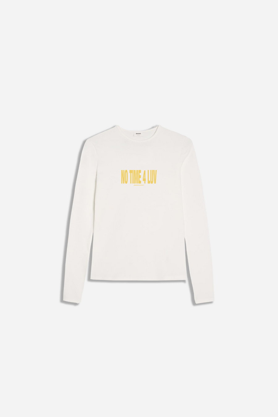 Krem Uzun Kollu Luv Baskılı Kadın Fit Tshirt