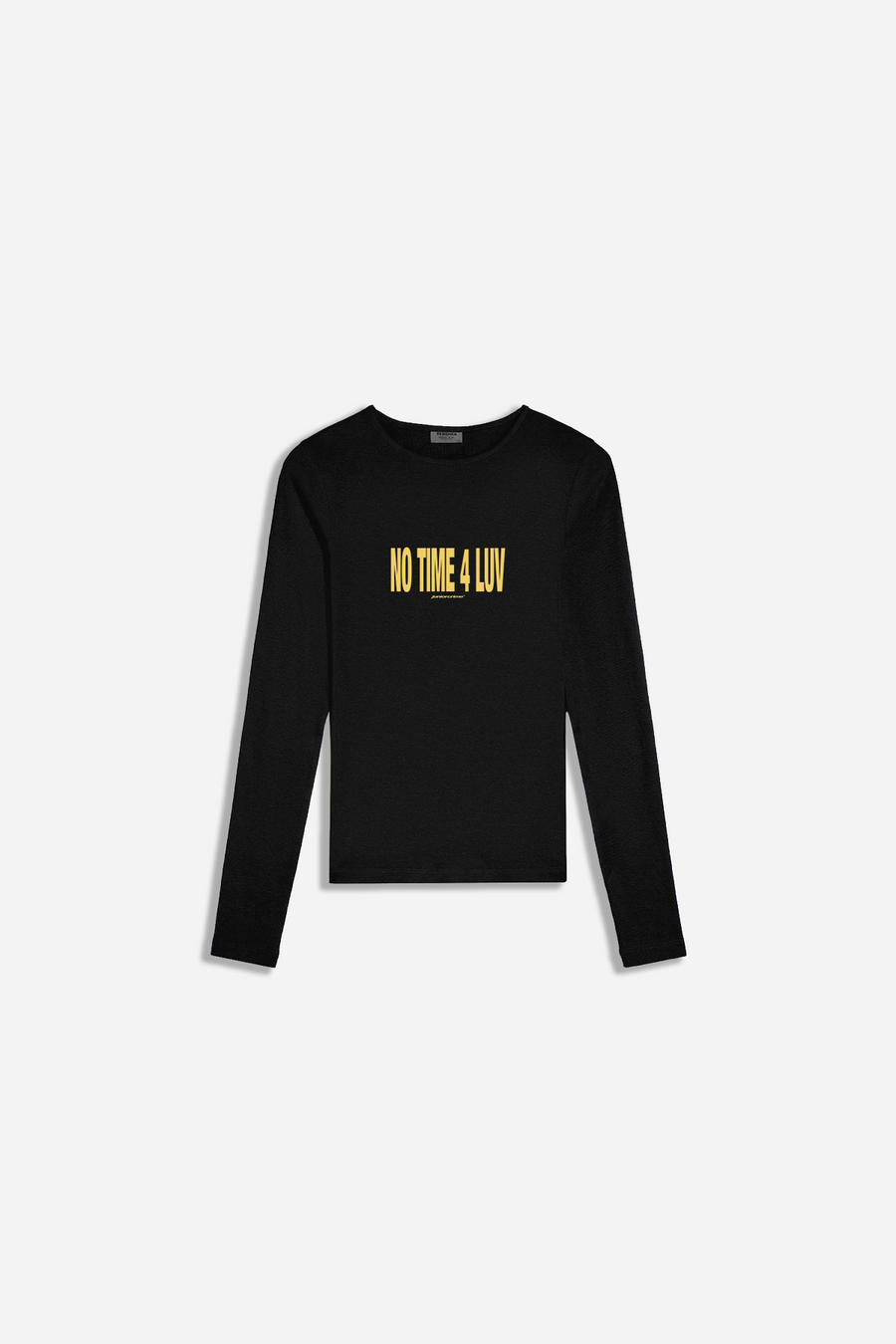Siyah Uzun Kollu Luv Baskılı Kadın Fit Tshirt