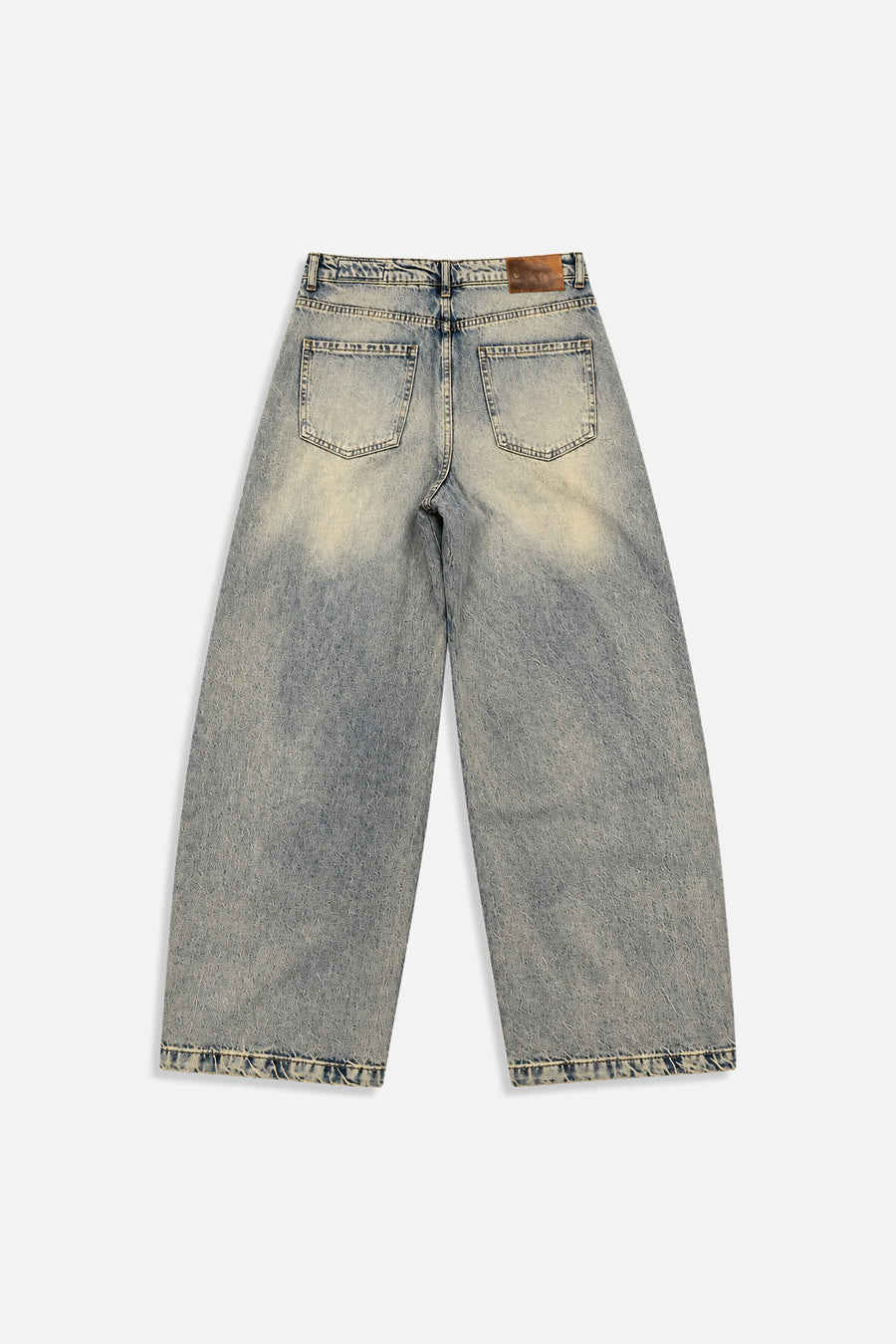 Blok Detay Yıkamalı Baggy Jean Pantolon