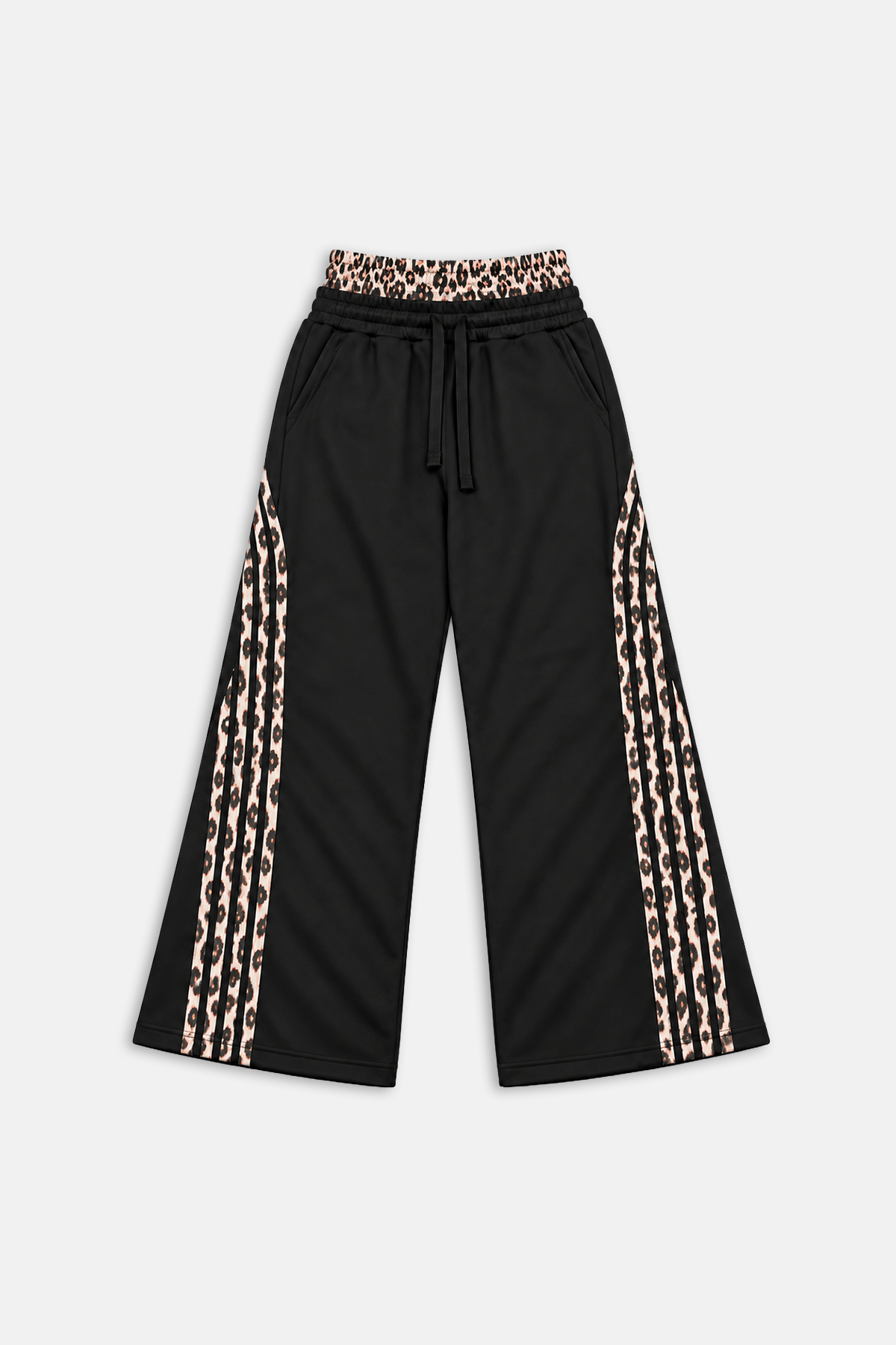 Pink Camo Şerit Detay Siyah Baggy Eşofman
